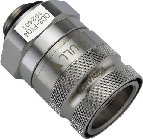 Koolance QD3 Schnellverschluss gerade female auf G1/4 Zoll AG - no-spill, silber