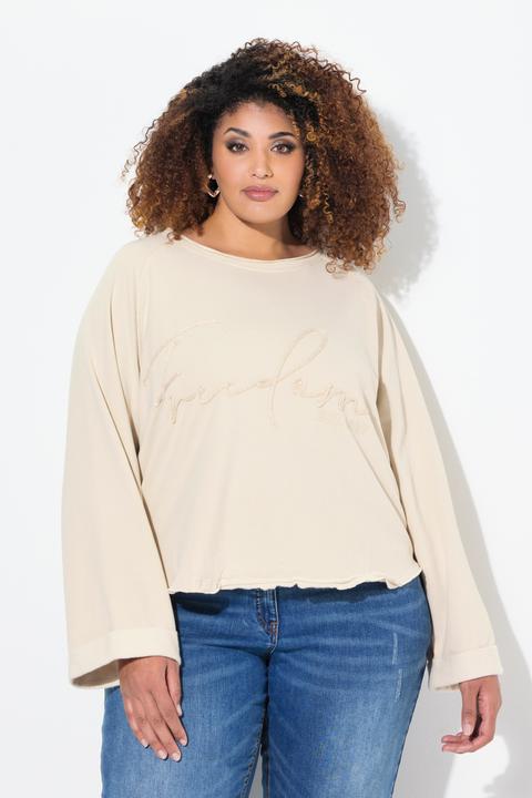 Produktbild Ulla Popken Sweatshirt, Stickerei, Rundhals, Langarm, Rollkanten (50, 52)