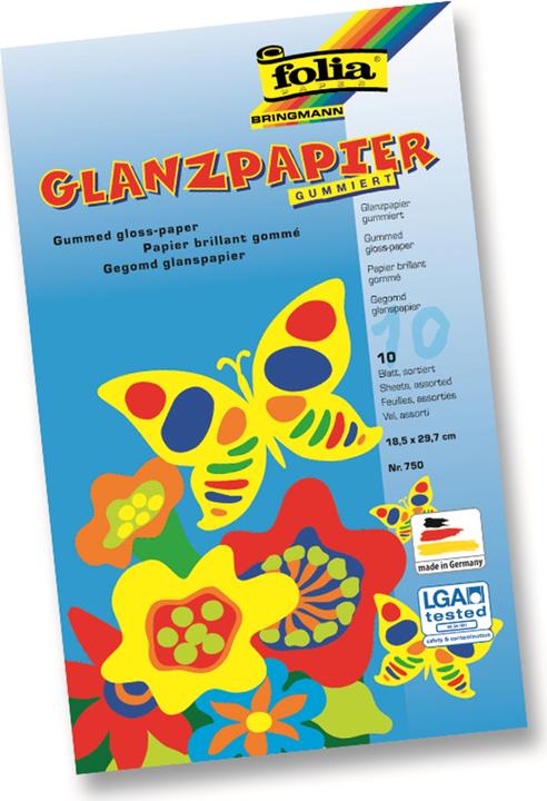 Produktbild Folia Buntpapiermappe, 10 Blatt 18,5x29,7cm, farbig sortiert (18.5 x 29.5 cm, 80 g/m²)