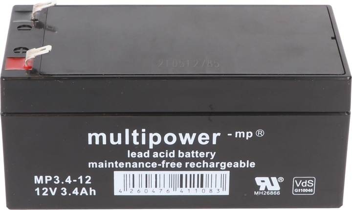 Produktbild Multipower MP3.4-12 12 Volt 3400 mAh Akku CT3,2-12 CT3.2-12 (12 V, 3.40 Ah)