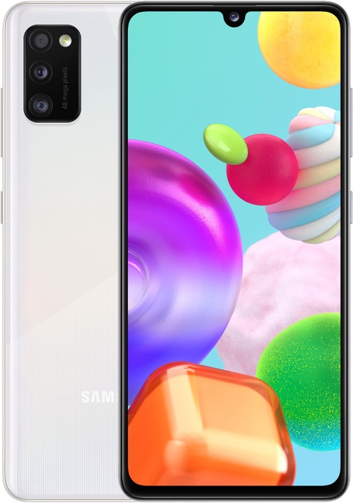 Samsung Galaxy A41 (64 GB, White, 6.10", Dual SIM, 48 Mpx, 4G)