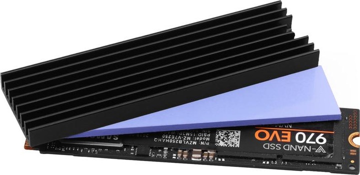 Actual product image Axagon CLR-M2L6 passive M.2 SSD heatsink - 2280, 6 mm height, aluminium