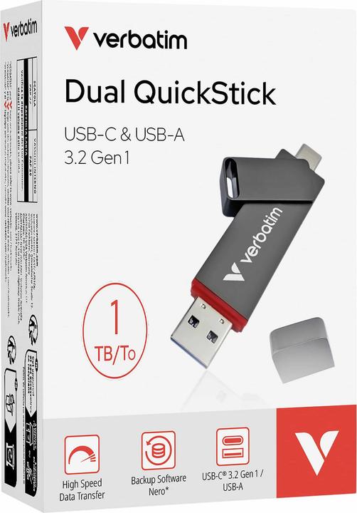 Actual product image Verbatim Dual QuickStick (1000 GB, USB-A, USB-C)