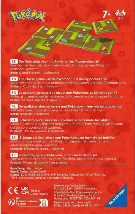 Produktbild Ravensburger 22579 - Pokémon Labyrinth Connect - Mitbringspiel für 2-6 Spieler ab 7 Jahren mit den (Deutsch, Spanisch, Französisch, Niederländisch, Italienisch, Portugiesisch, Englisch)