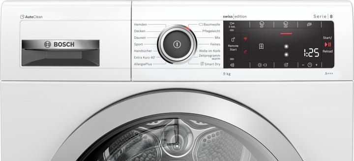 Produktbild Bosch Hausgeräte Serie8 WTXH7M50CH (9 kg, Rechts, CH-Stecker)