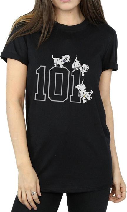 Actual product image 101 Dalmatians Womens/Ladies Puppies Cotton Boyfriend T-Shirt (XXL)