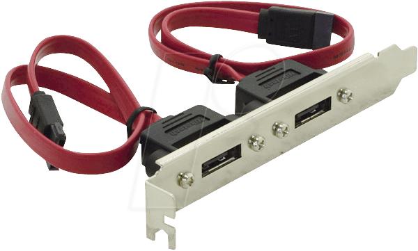 Produktbild Shiverpeaks S-CONN BRACKET 10 Slotblende mit 2x eSATA (SATA 7-pin, 50 cm)