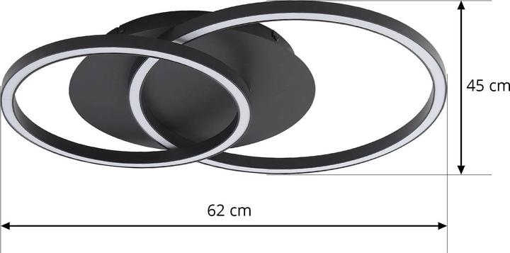 Actual product image Lucande Tjado LED ceiling lamp round two-light (920 lm)