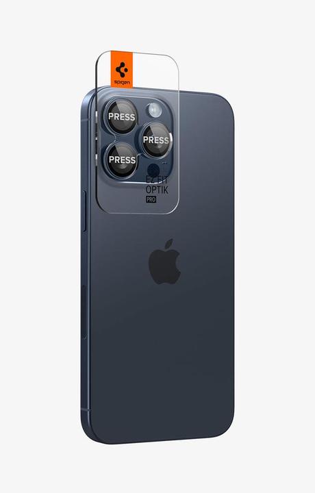 Immagine prodotto Spigen Proteggi fotocamera Optik.tR EZ Fit per iPhone 14 Pro / Pro Max / 15 Pro / Pro Max - Blu tita (2 pz., Apple iPhone 15 Pro Max)