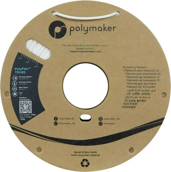 Actual product image Polymaker Filament PolyFlex 1612134 flex (PLA, 1.75 mm, 750 g)