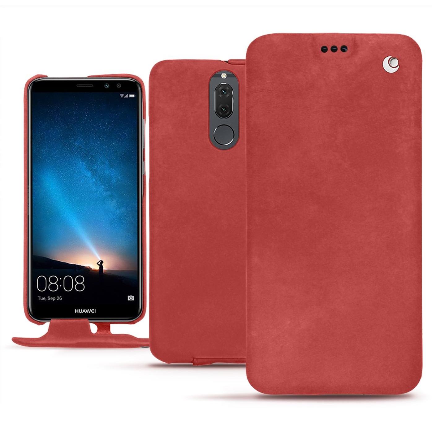 Noreve Lederschutzhülle vertikal (Huawei Mate 10 Lite), Smartphone Hülle, Rot