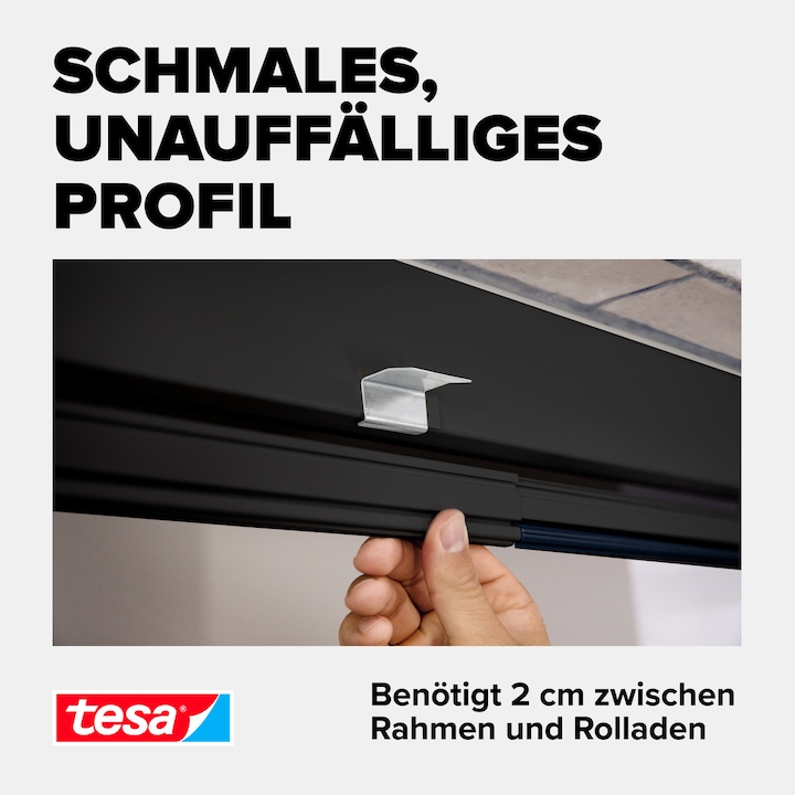 Produktbild tesa FALT Insektenschutz für Türen, grössenverstellbarer Alu-Rahmen, faltbar (100 x 220 cm)