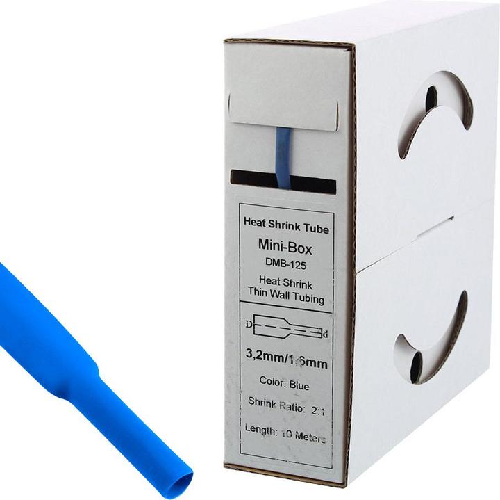 Actual product image Offgridtec 10m heat shrink tubing 3.2mm>1.6 blue (1 x)
