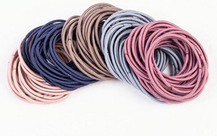 Actual product image König Design 100x hair ties hair band colourful braid hair ties piece black elastic ladies (Hair tie)
