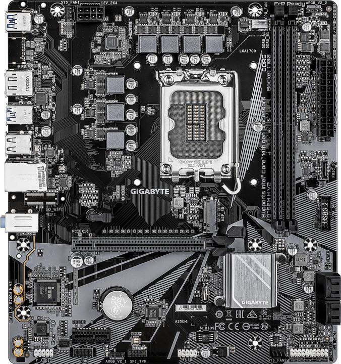 Produktbild Gigabyte Mainboard||Intel B760 Express|LGA1700|Micro-ATX|Memory DDR5|Memory slots 2|B760MHV21.0 (LGA 1700, Intel B760 Express, mATX)