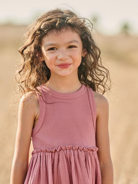 Produktbild Vertbaudet Ärmelloses Kleid mit Materialmix Mädchen (110)