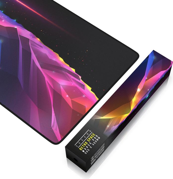 Produktbild Titanwolf Gaming Mauspad, XXL Speed Gaming Mausmatte, Mousepad Extragrosse Fläche von 900 x 400mm, Retro Space (XXL)