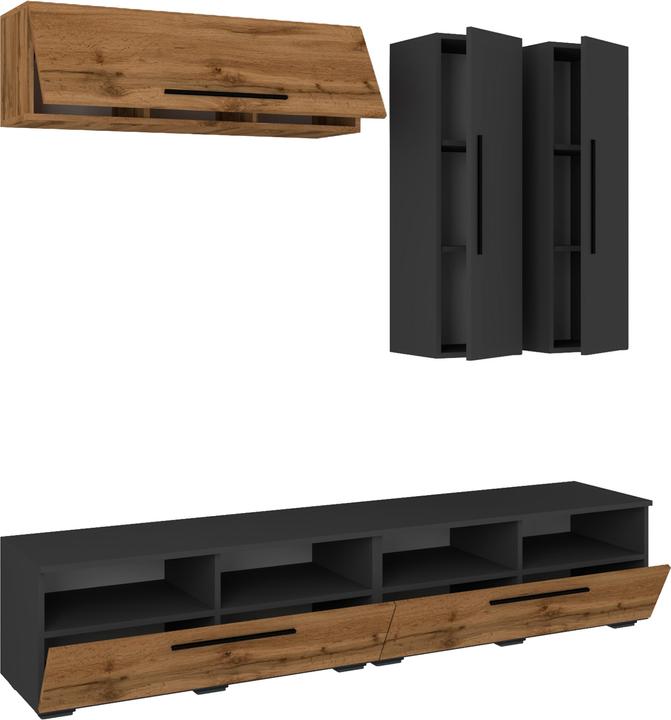 Produktbild VCM TV Lowboard Fernsehschrank Schrankwand Wohnzimmer Anbauwand Wohnwand Arila XL (190 x 40 x 200 cm)