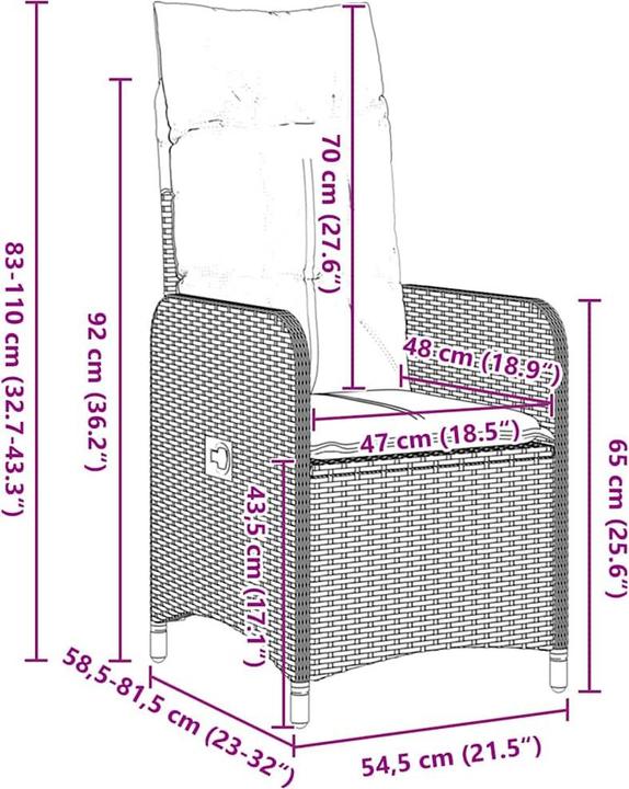 Produktbild vidaXL Garten Essgruppe (80 x 80 x 73 cm)