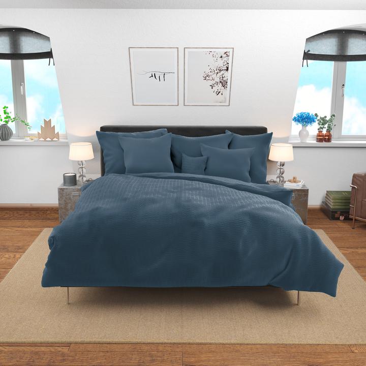 Immagine prodotto Lotus Bettwaren Biancheria da letto in raso Seersucker uni (Set di biancheria da letto, 65 x 100 cm)