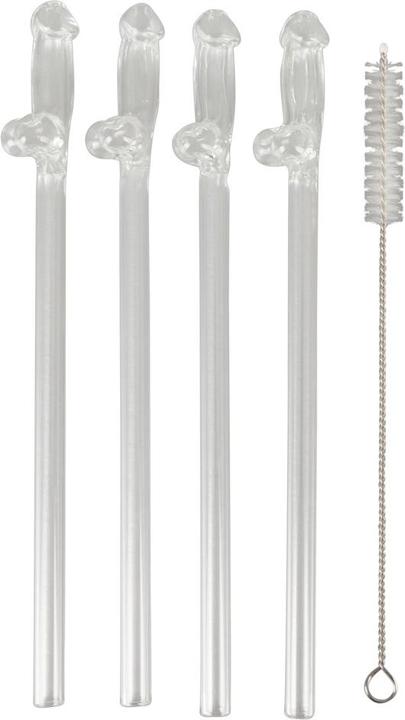 Actual product image NoBraPro Glass Drinking Straw Willy (4 x)