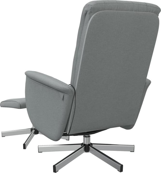 Actual product image vidaXL Massage chair with footstool light grey fabric,colour