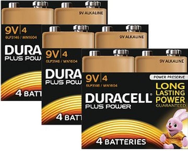 Produktbild Duracell Plus Power 12 Pack 3 x MN1604B4 (12 Stk., 9V Block)