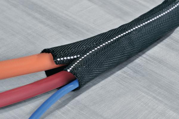 Produktbild HellermannTyton Geflechtschlauch 19...25 mm schwarz mit weissen Fäden (Kabelschlauch, 100 cm)