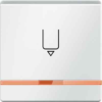 Actual product image Berker BER 16406089 Hotelcard switch top with imprint and orange