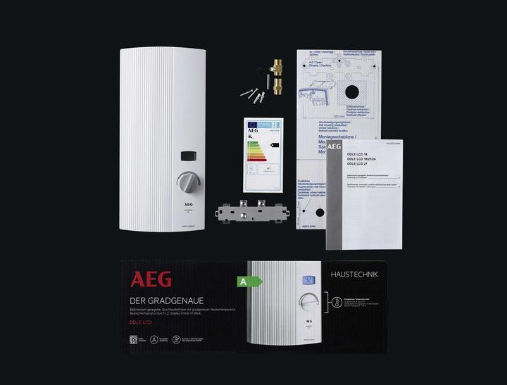 Produktbild AEG Haustechnik DDLE LCD 18/21/24 kW Elektronischer Durchlauferhitzer, gradgenaue Temperaturwahl mit LC-Display