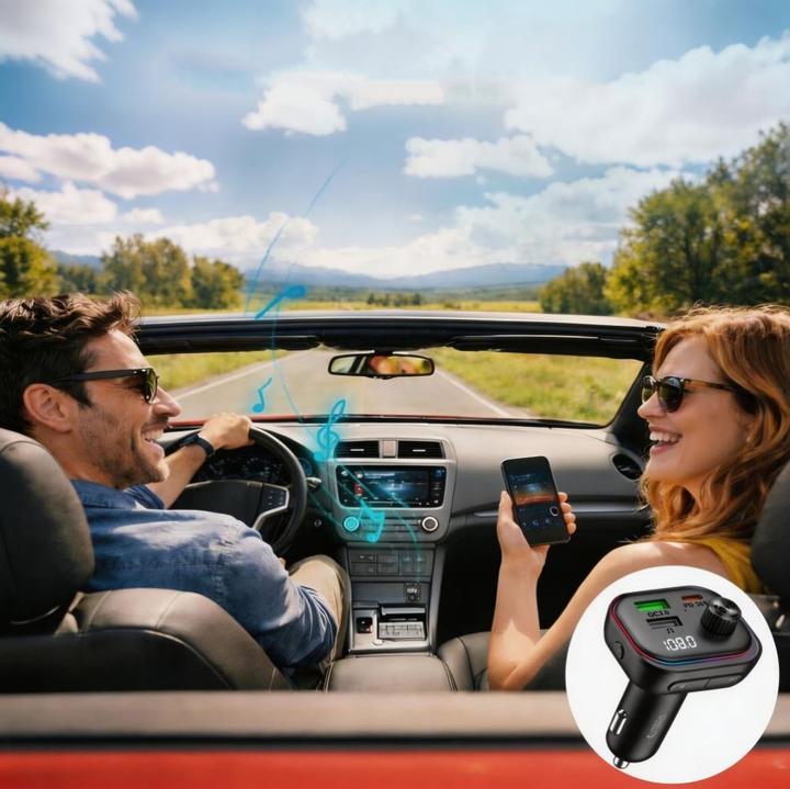 Produktbild Tech-Protect CC07 3-PORT KFZ-LADEGERÄT PD 54W + FM-BLUE-TOOTH-SENDER SCHWARZ (AUX Kabel)