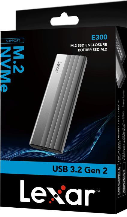 Lexar Boitier external USB 3.2 E300 - NVMe M.2 Type 2280 (Argent) (USB-C)