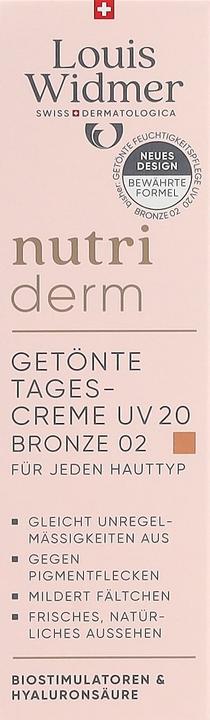 Image du produit Widmer Louis Nutriderm Tagescreme getönt UV20 bronze 02 parfumiert 30 ml (30 ml, Crème de jour teintée, SPF 20)