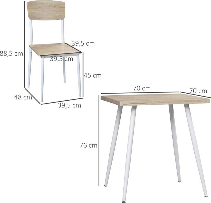 Actual product image Homcom Dining table group as a 3-piece set (MDF)