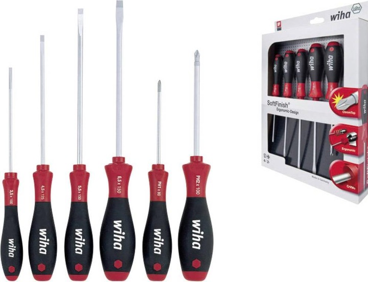 Actual product image Wiha Screwdriver set (Slotted screws, Pozidriv cross recess (PZ))