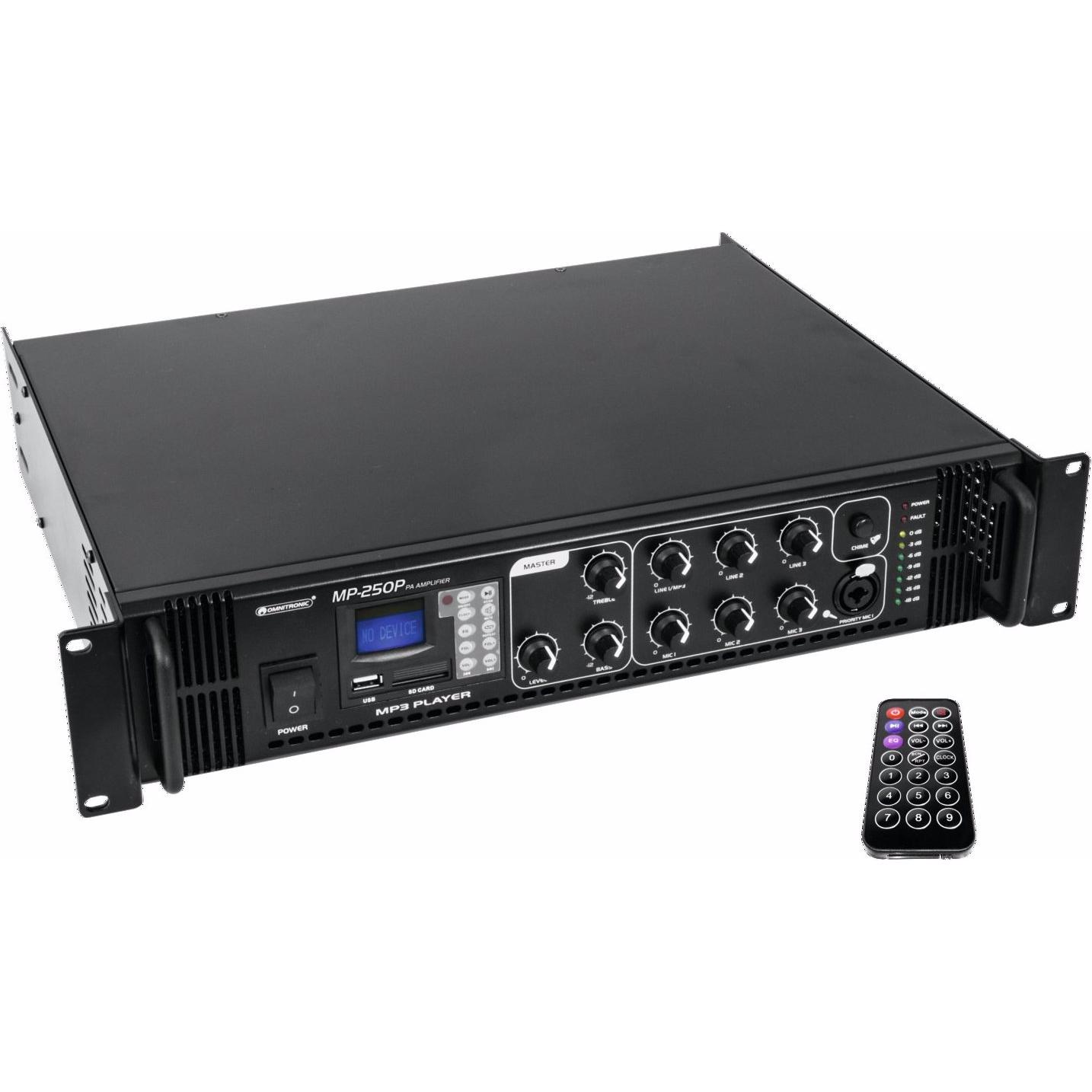 Omnitronic MP-250P (Verstärker), Stereoverstärker, Schwarz