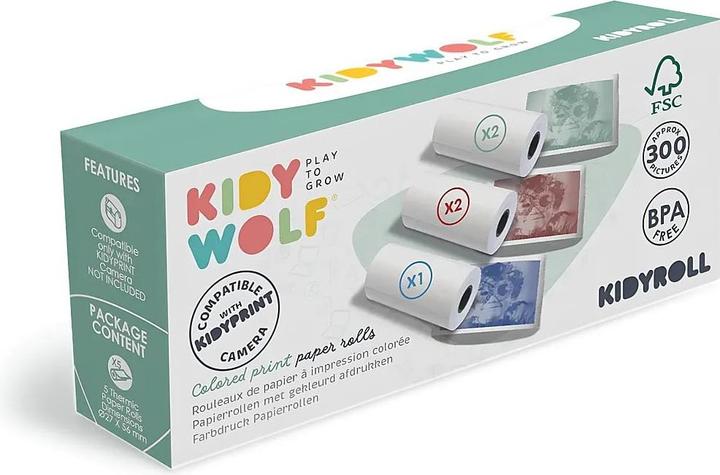 Kidywolf Buntpapier zu Sofortbildkamera 5 Rollen