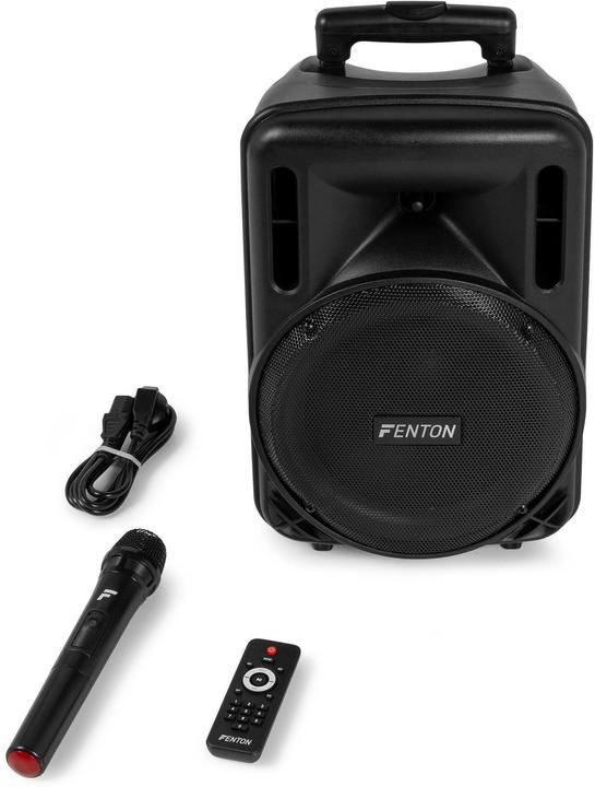 Image du produit Fenton Speaker Bluetooth - FT10LED MK2 karaoke box met LEDâ€™s, accu en microfoon - Voor (Actif)