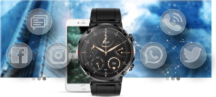 Produktbild Gravity GT21-1+ Smartwatch, schwarzes Silikonarmband