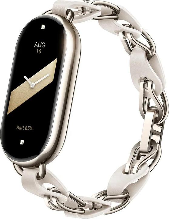 Immagine prodotto Xiaomi Smart Band 8 Cinturino A Catena Bianco (Acciaio inossidabile, Pelle di vitello)