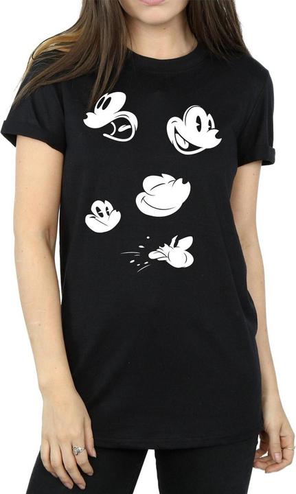 Actual product image Disney Womens/Ladies Mickey Mouse Faces Cotton Boyfriend T-Shirt (M)