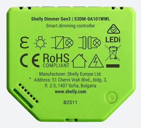 Produktbild Shelly Dimmer Gen3 (Dimmaktor)