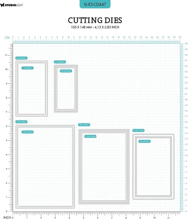 Actual product image art by marlene Cutting Dies "Card Passe Partout Rectangle" Essentials