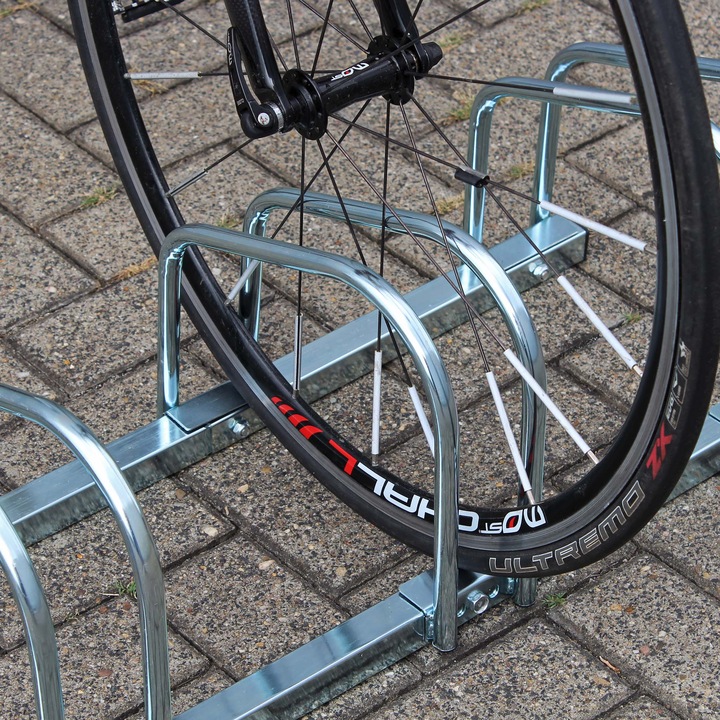 Produktbild Wiltec Fahrradständer 4 Fahrräder 95x33x27cm verzinkt Wandmontage Fahrrad
