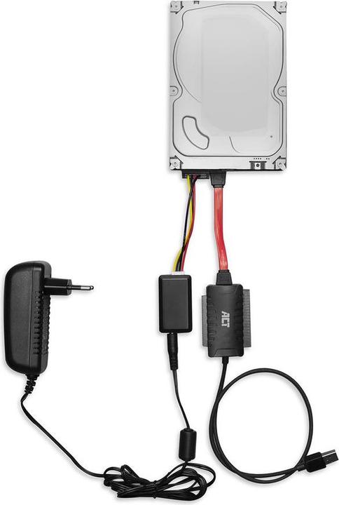 Produktbild ACT USB adapter cable to 2.5" and 3.5" SATA/IDE, with power supply (2.5", 3.5")