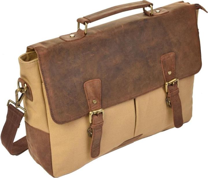 Actual product image Dermata Canvas/leather briefcase