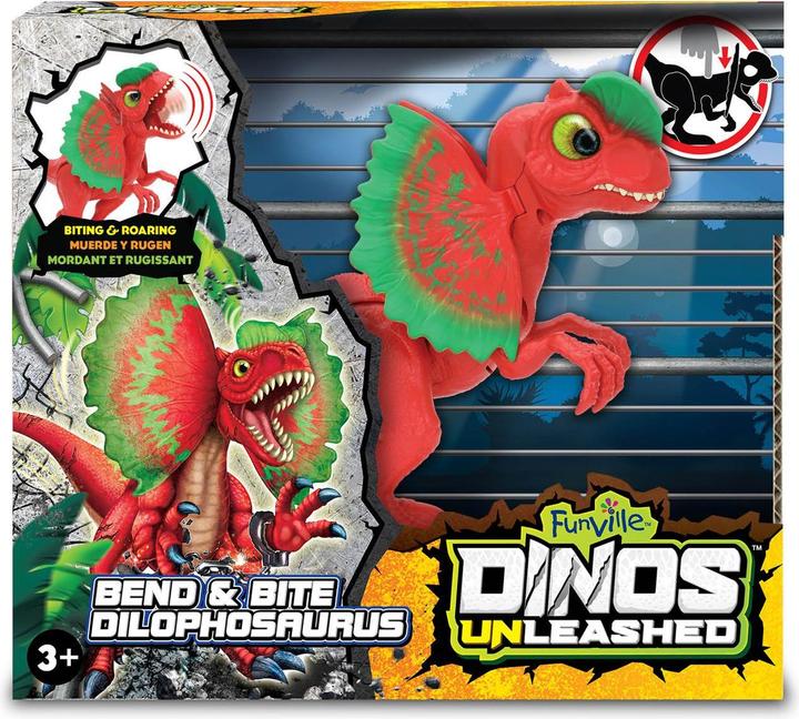Actual product image Funville Dinos Unleashed Bend & Bite Dilophosaurus
