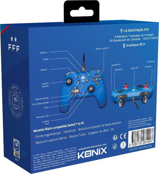 Produktbild Konix Manette filaire bleue pour Switch FFF - (Switch)
