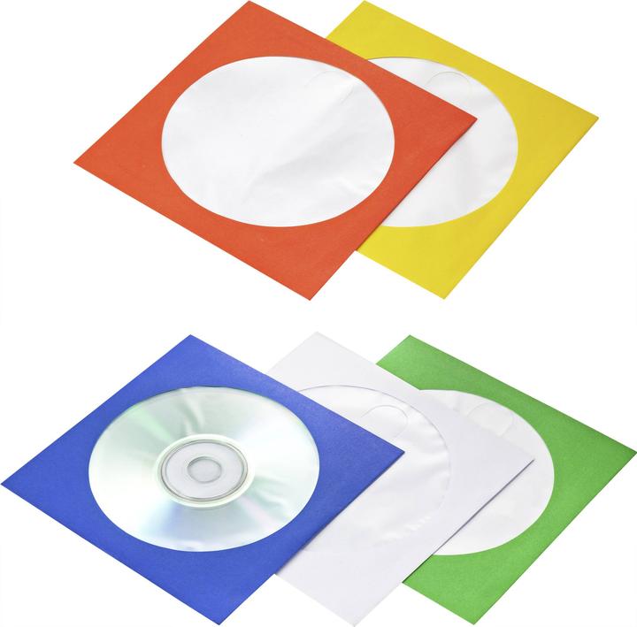 Produktbild Basetech CD/DVD Hülle BT-2267608 Blau, Grün, Orange, Weiss, Gelb 1 St.