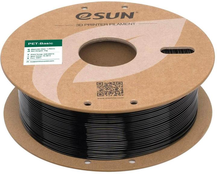 Image du produit eSUN Filament PET Basic Schwarz 1.75 mm 1 kg (PET, 1.75 mm, 1000 g)